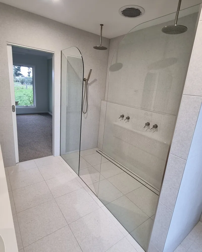 Completed walk-in shower